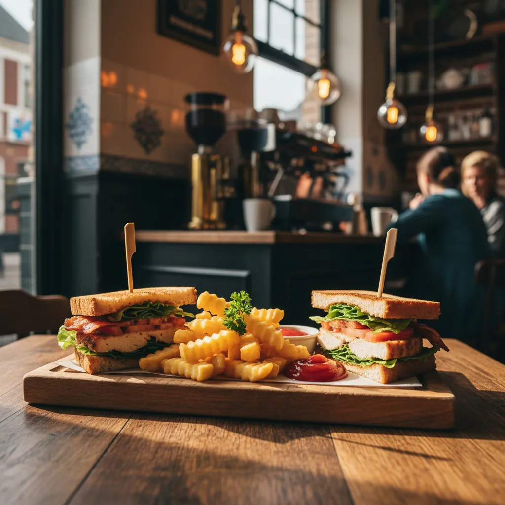 Club sandwich met friet